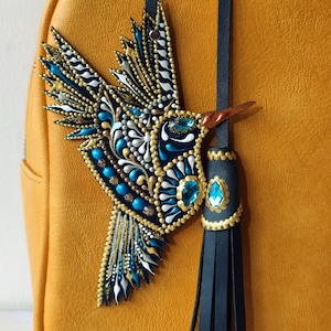 Colibrì Bag Charm, Hummingbird Leather Charm, Decorative Hummingbird, Lucky Charm Bird, Bird Purse Charm Unique Bird Gift, Animal Lover Gift