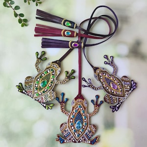 Handmade Leather Frog Purse Charm: Car Mirror Accessory