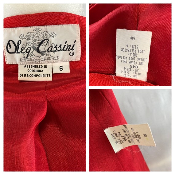 Oleg Cassini Women’s 2 piece Red Skirt Suit - image 10