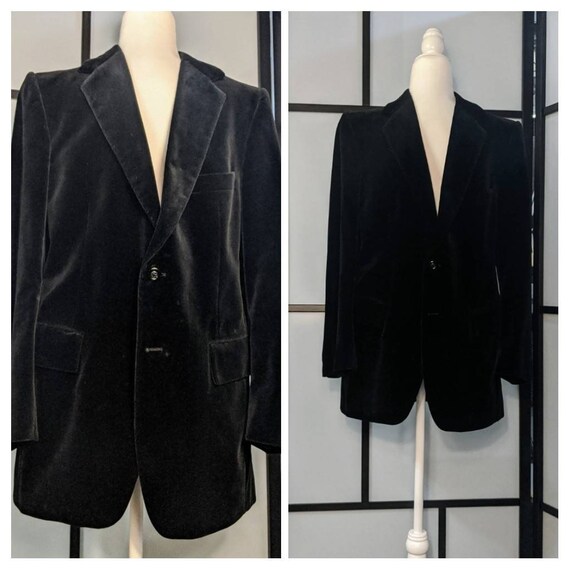 Yves Saint Laurent Men's 1980's Black Velvet Black