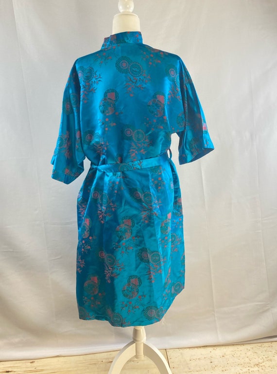 Teal  Satin Embroidered Jacquard Women’s Midi Vin… - image 3