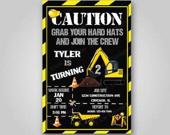 Construction Truck Birthday Invitation, Construction birthday party, Construction invitation, Dump truck Invitation, Construction party