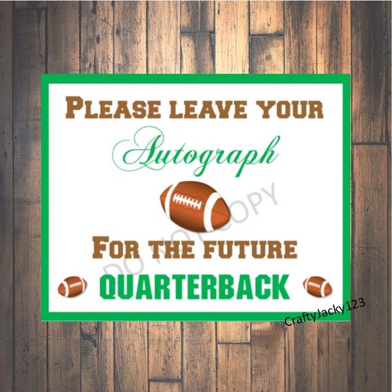Football Baby Shower Decorations Guestbook Sign Sports Baby Etsy