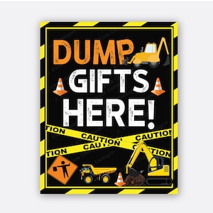 Cumpleaños de construcción, decoraciones de cumpleaños de construcción, letrero para fiesta de cumpleaños de construcción, regalos de descarga aquí, decoraciones para fiesta de construcción