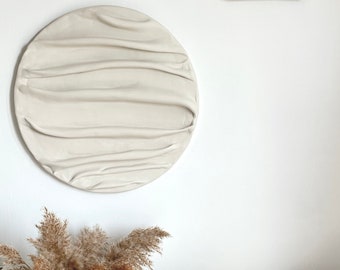 Plaster Wall Art | 3D Draped Fabric Effect |Textured Home Decor | Minimalist Clay On Canvas