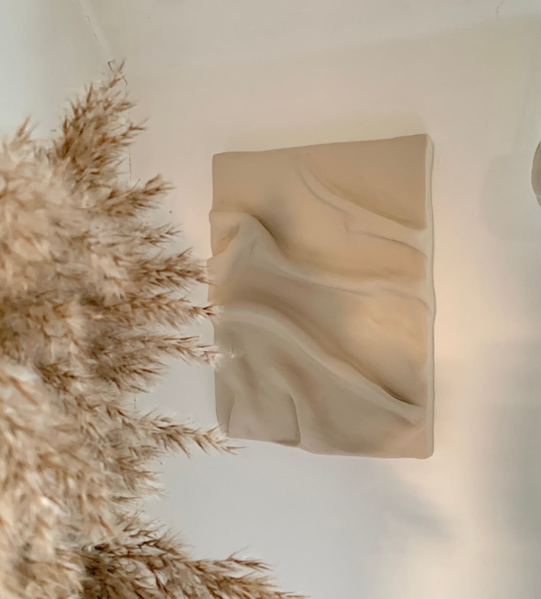 Plaster Wall Art | 3D Draped Fabric Effect |Textured Home Decor | Minimalist Clay On Canvas