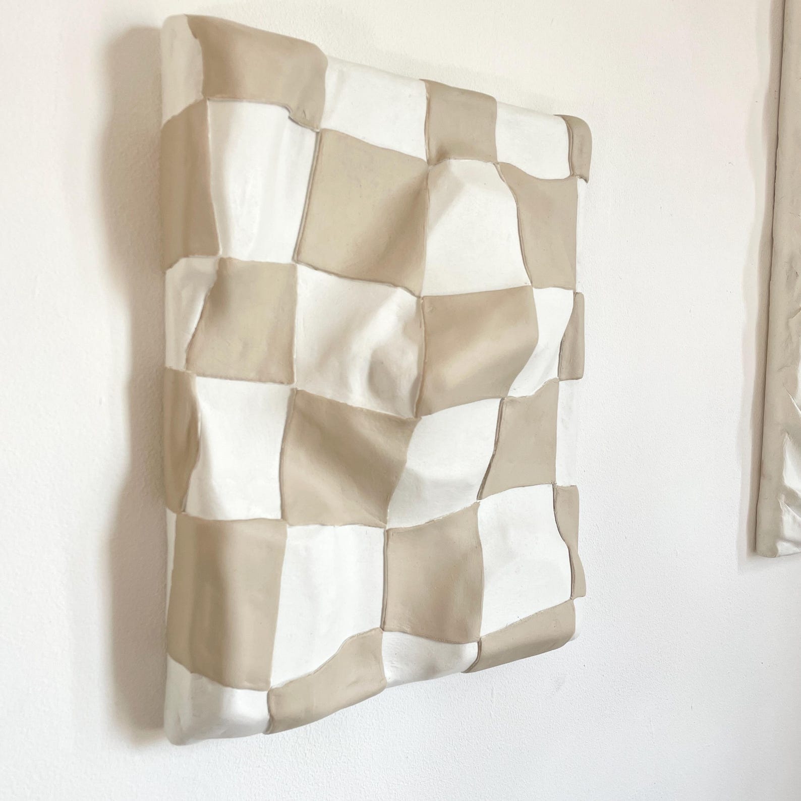 Textured Wall Art | Abstract 3D Fabric Art | Clay on Canvas | Draped ...
