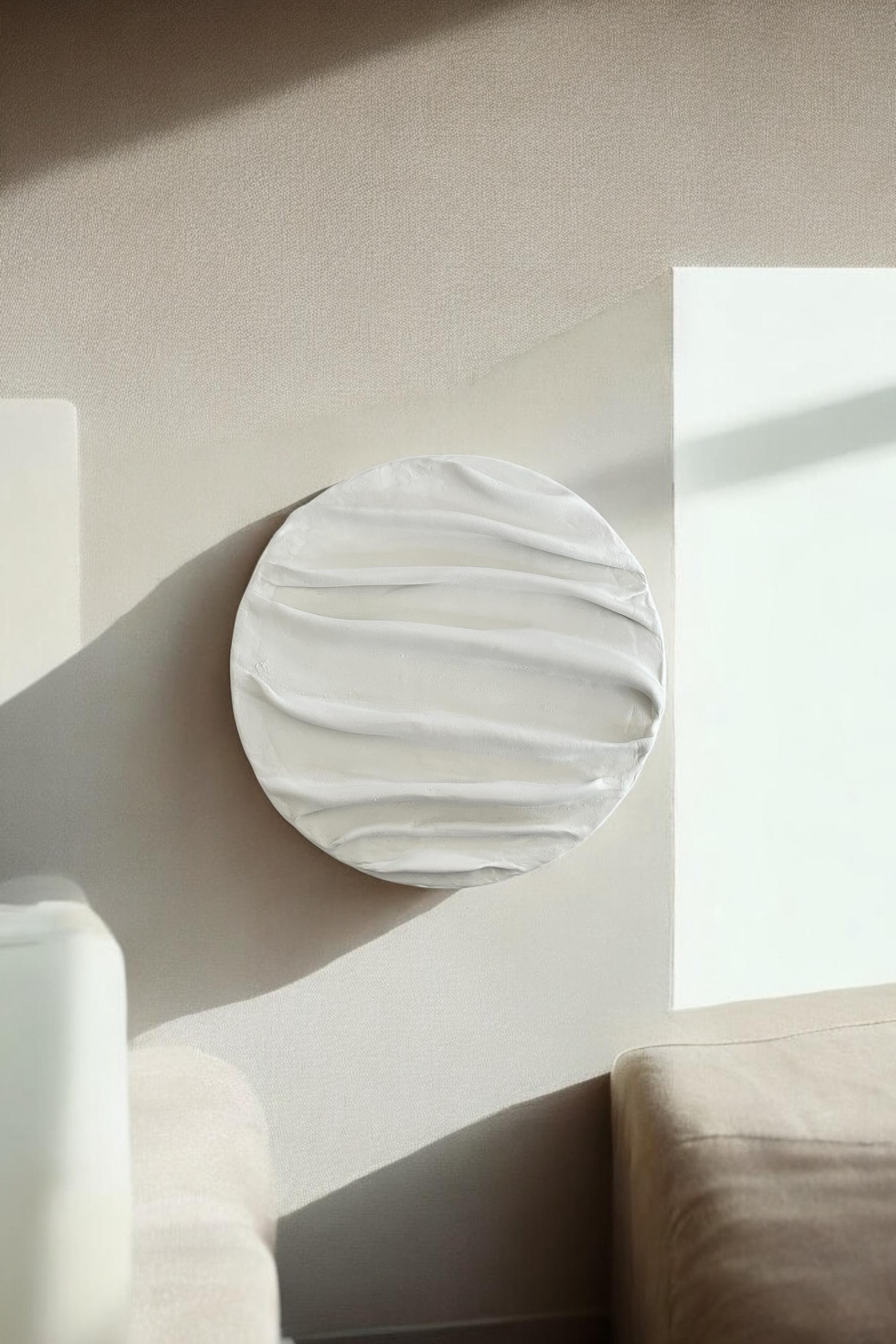 Plaster Wall Art | 3D Draped Fabric Effect | Textured Home Decor ...