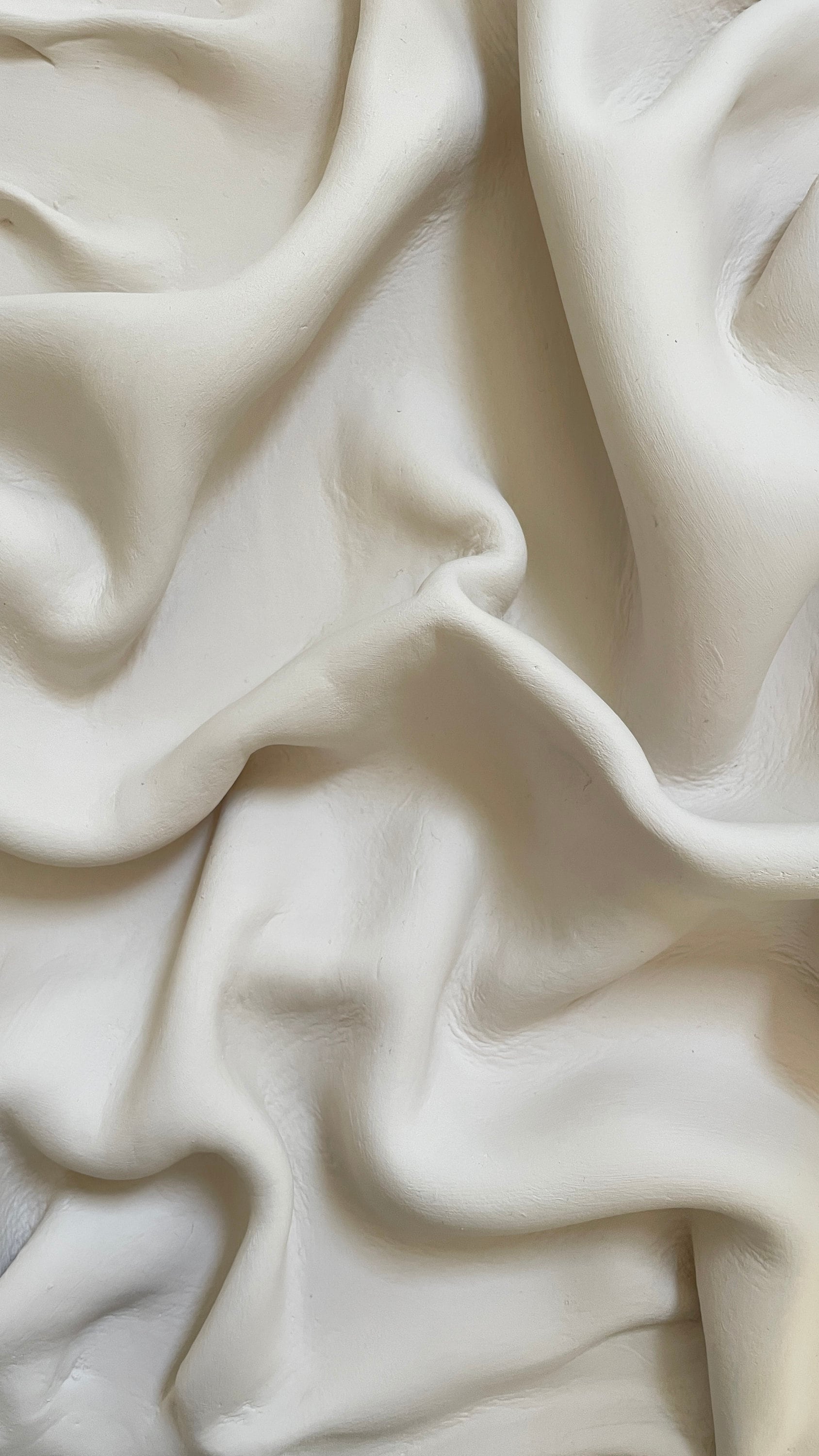 Plaster Wall Art | 3D Draped Fabric Effect |Textured Home Decor | Minimalist Clay On Canvas