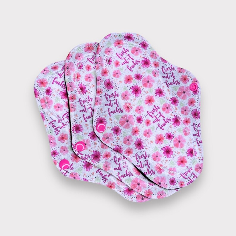cotton panty liners, thin discreet reusable sanitary pads for light days, rude gift set for ladies, pink reusable panty liners zdjęcie 7