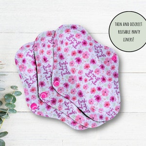 cotton panty liners, thin discreet reusable sanitary pads for light days, rude gift set for ladies, pink reusable panty liners zdjęcie 1