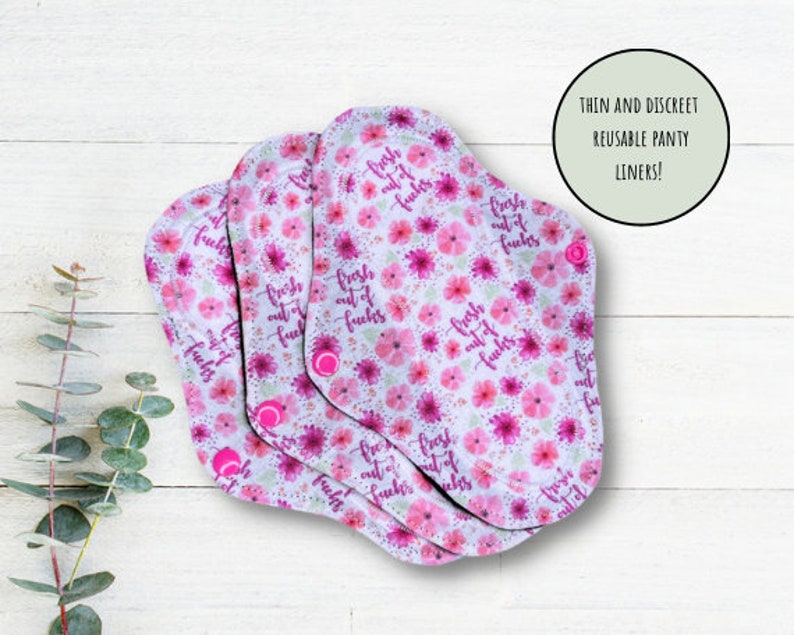 cotton panty liners, thin discreet reusable sanitary pads for light days, rude gift set for ladies, pink reusable panty liners zdjęcie 1