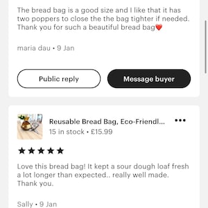 Reusable Bread Bag, sourdough bread bag, homemade bread storage bag, eco living adjustable bag for bread, pretty floral roll top bread bag image 20