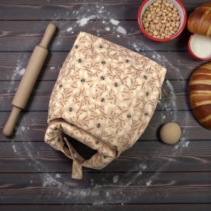 Reusable Bread Bag, sourdough bread bag, homemade bread storage bag, eco living adjustable bag for bread, pretty floral roll top bread bag image 13
