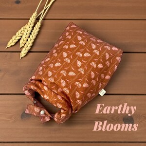 Reusable Bread Bag, sourdough bread bag, homemade bread storage bag, eco living adjustable bag for bread, pretty floral roll top bread bag image 11