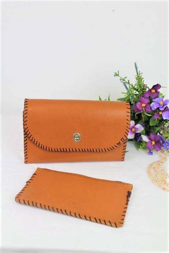handmade leather clutch