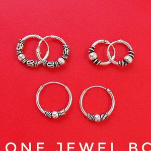 Small Bali Hoop Earrings Gift Set, Small Hoop Earrings, Cartilage Hoops image 1