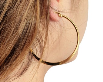 Oversized Hoops, Large hoop Earrings, Gold Hoop Earrings, 50mm