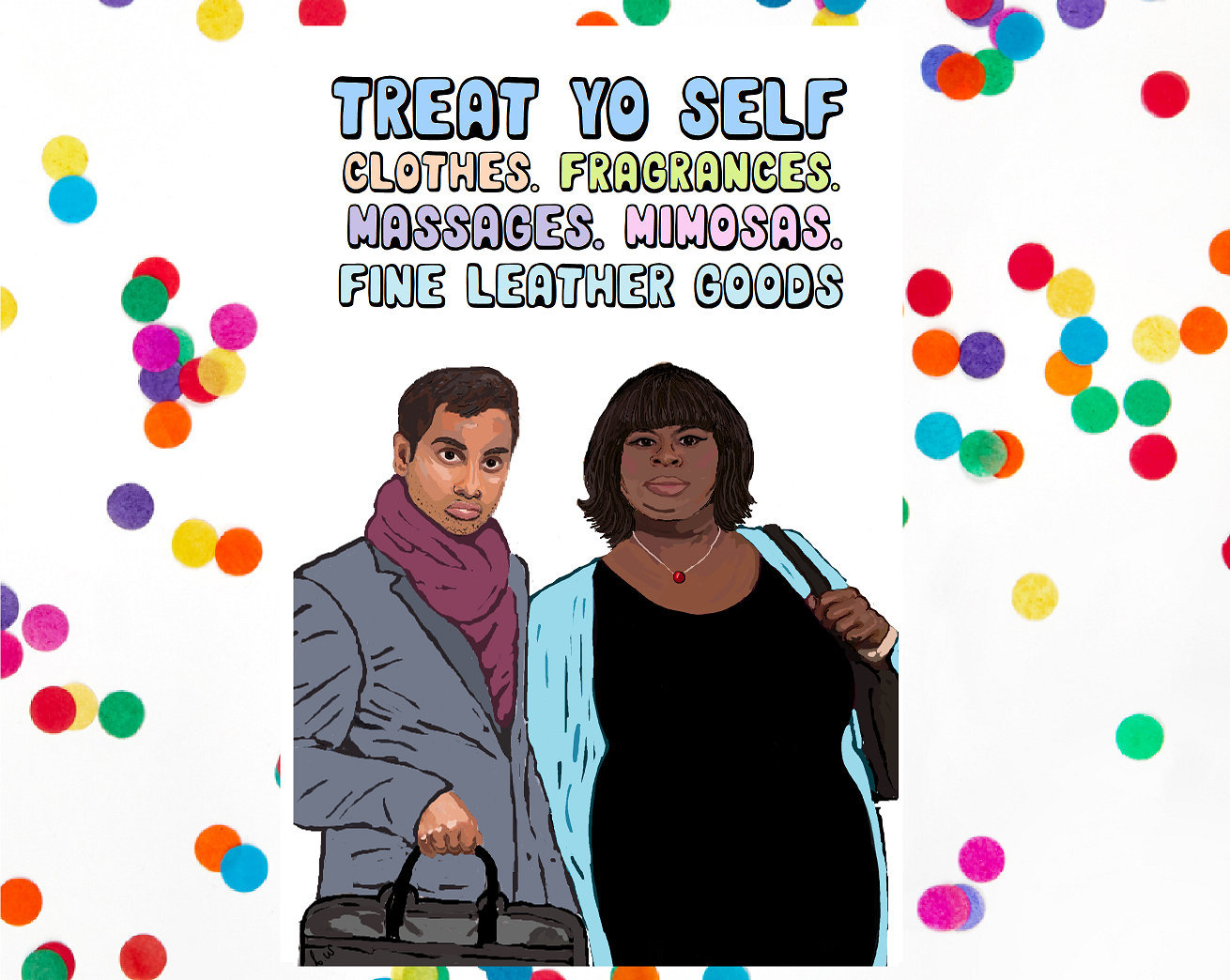 Parks and Rec Treat Yo Self Card Parks and Recreation Card | Etsy