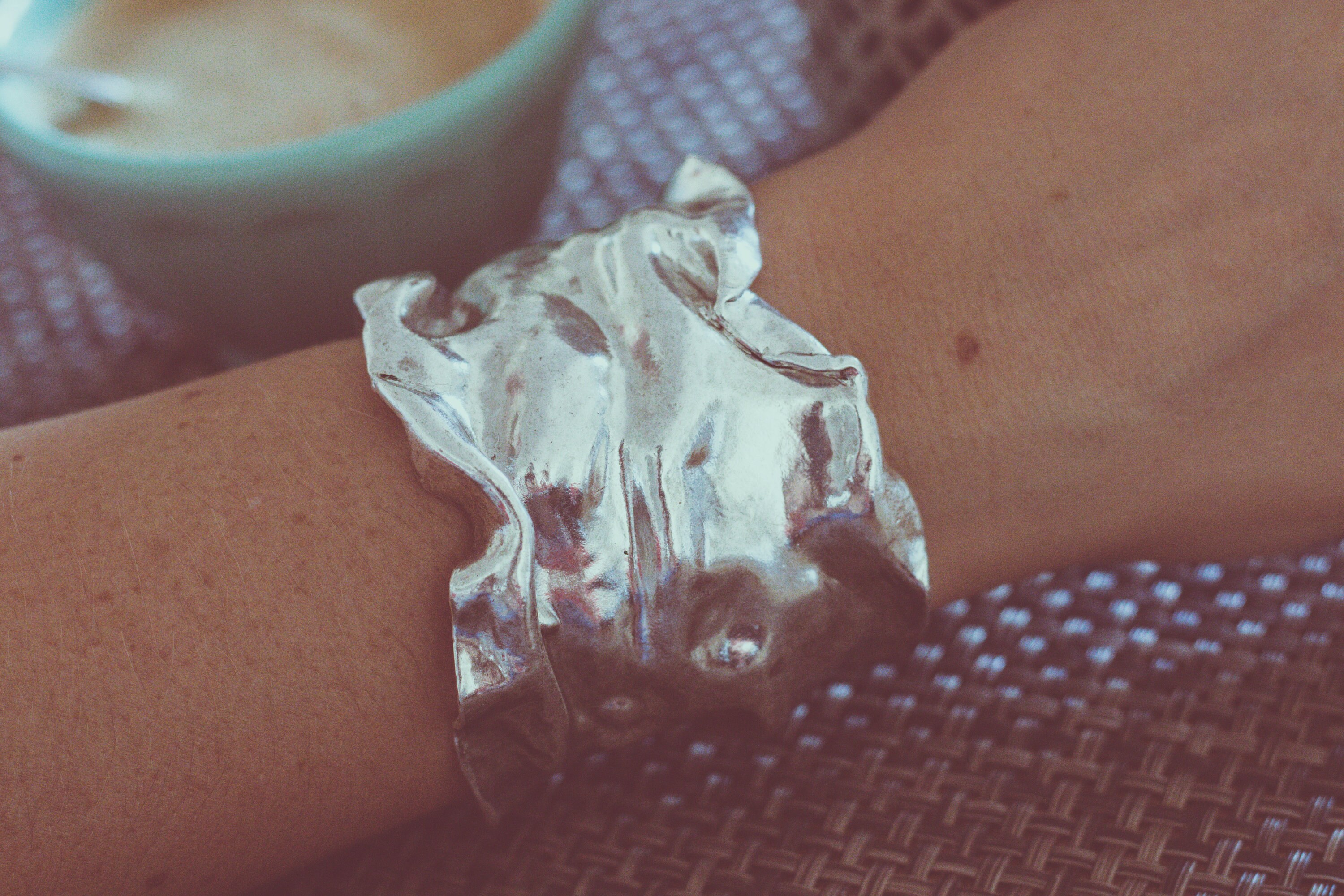 Crumpled Foil Wrist Cuff By Karine Sultan Cuff Bracelets Etsy