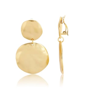 Double Disc Clip-on Earrings - Statement Jewelry - Jewelry Designer - Karine Sultan
