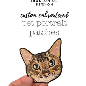 Custom Pet Portrait Patch – Iron-on or Sew-On - NO AI