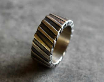 Silberring, Männerring, used look, unisex