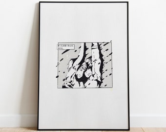 Princess Mononoke Manga Art Print // Sen and Ashitaka // Studio Ghibli // Manga Panel // Japanese Wall Art