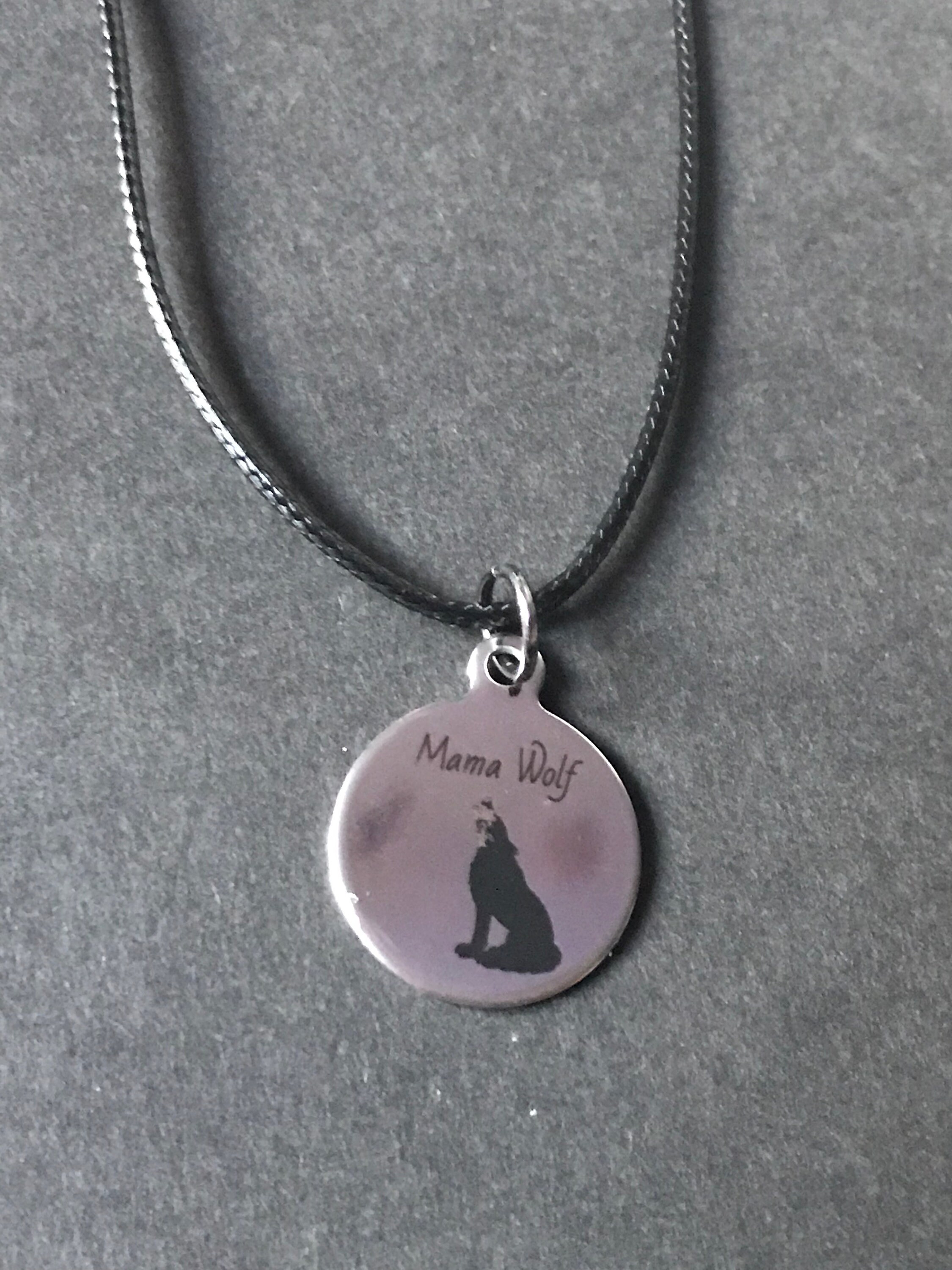 Mama Wolf Charm Necklace | Etsy