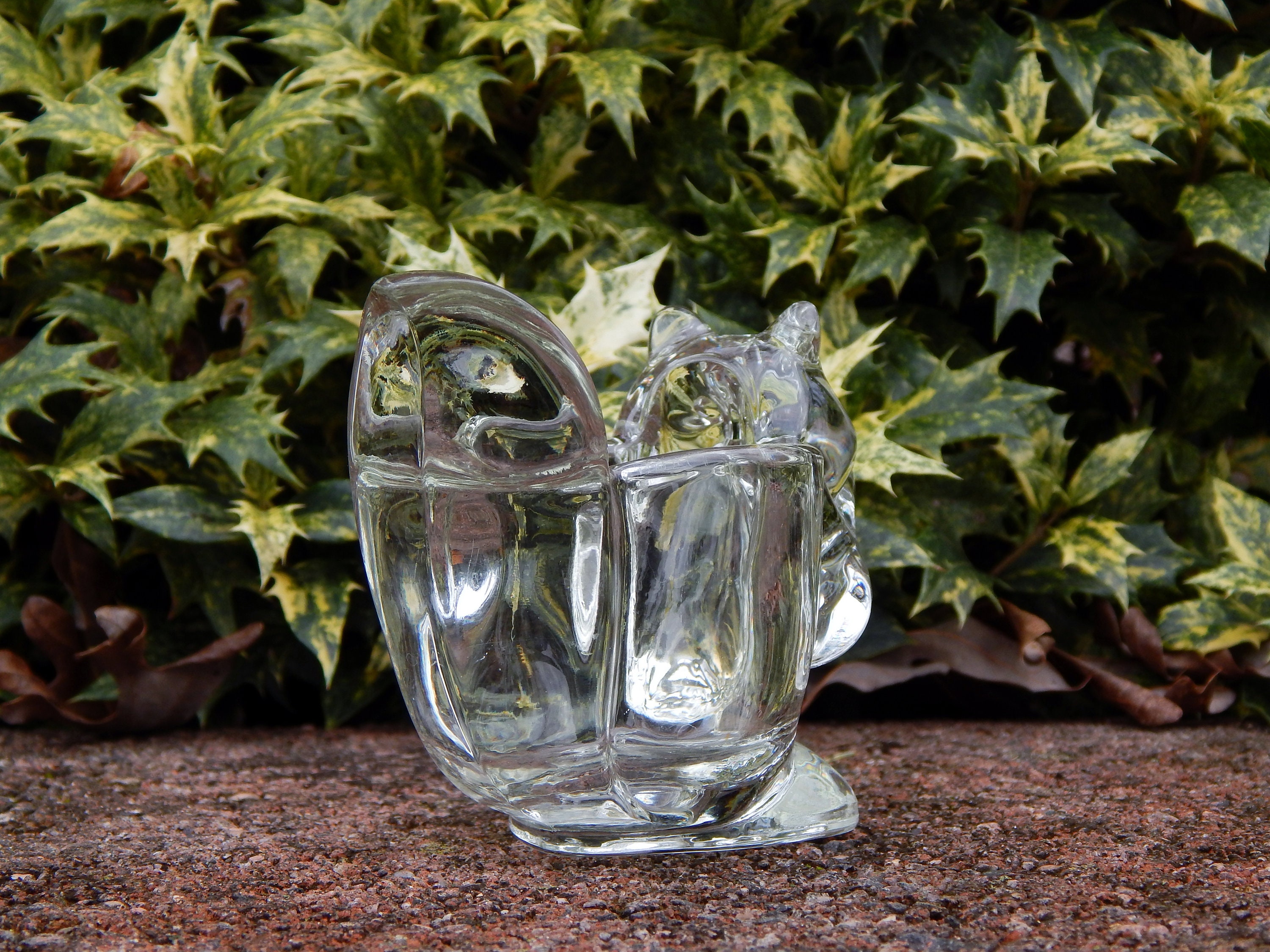 Avon Chipmunk/squirrel Candle Holder, Glass Candle Holder, Animal