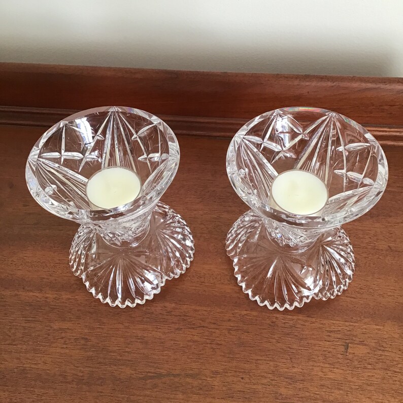 Pair 4 1/2 Tall Nachtmann Crystal Candleholders Etsy
