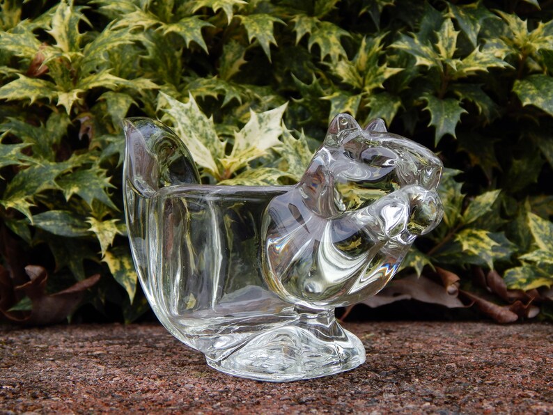 Avon Chipmunk/squirrel Candle Holder, Glass Candle Holder, Animal