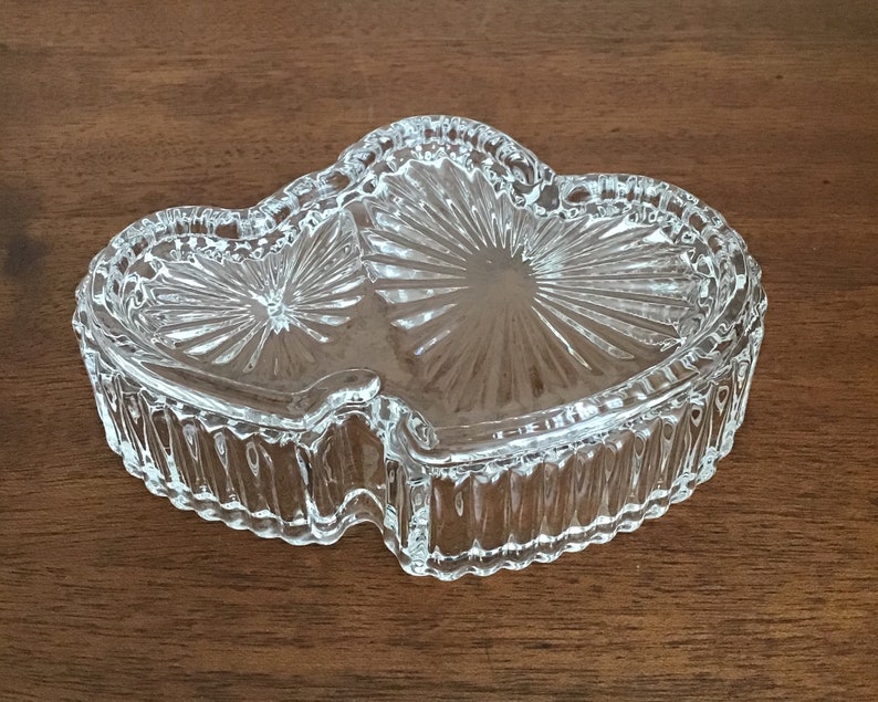 Double Heart Glass Box Heart Trinket Box Heart Jewelry Box Etsy