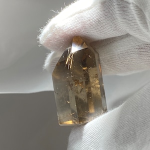 Smoky gold rutilated quartz tower point | Beautiful smoky quartz tower | collectible crystals