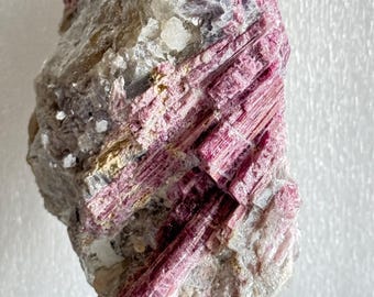 Pink tourmaline matrix decor piece | pink tourmaline beryl cluster | tourmaline tower | rough tourmaline crystal | pink crystal | rare