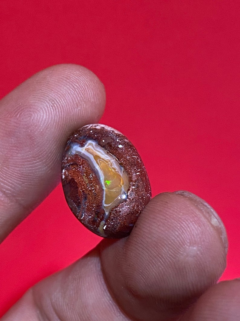 Yellow fire opal from Mexico jewelry cabochon opal Mexican fire opal specimen for jewelry collectible specimen RING NOT included AAA image 3