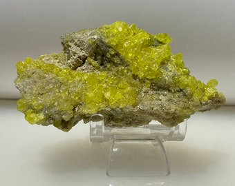 Azufre (Bolivia) espécimen raro / espécimen de azufre coleccionable / espécimen de decoración único / matriz de cristal de azufre 128 gramos