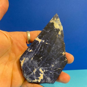 Raw Sodalite slab | business interaction and communication | sodalite rough slab specimen | sodalite decor piece