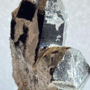 Black Morion Quartz with Orthoclase.Raw Mineral Specimen