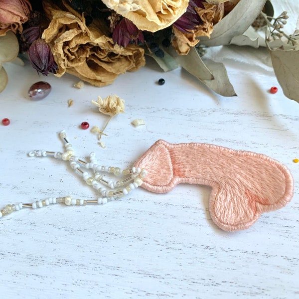 Penis Art | Trans Is Beautiful | Embroidered Penis Pin | Phallic Art Pin | Penis Embroidery | LGBTQ Art | Pride Gift | Trans Women are Women