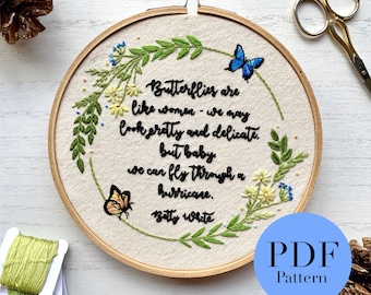 Betty White Embroidery Pattern | Embroidery Design | PDF Download | Digital Download Pattern | DIY Embroidery Art | Tiny Flowers