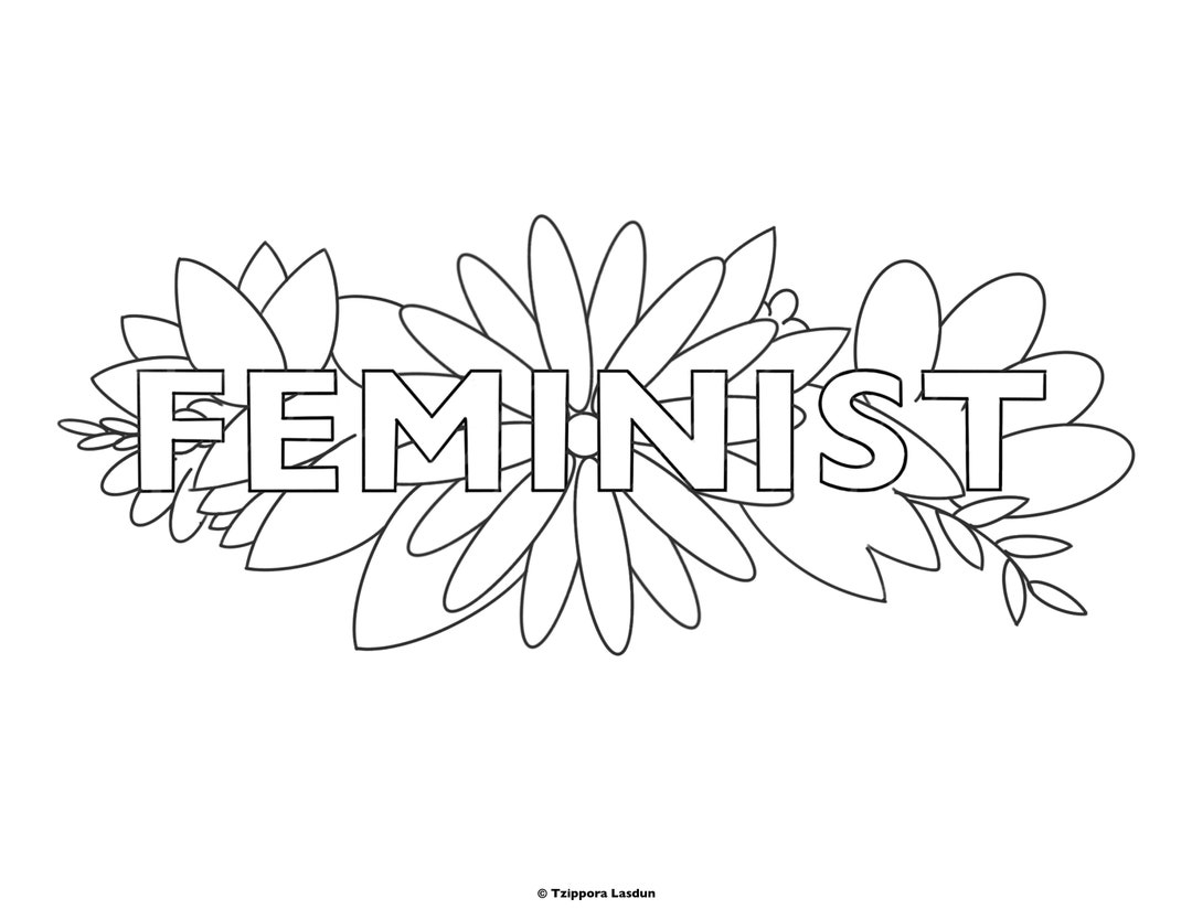 Feminist Coloring Pages Floral Coloring Pages Instant - Etsy