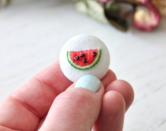 Tiny Fruit Buttons | Mini Embroidery | Embroidered Fruit | Tiny Fruit | Embroidered Buttons | Tiny Embroidery | Tiny Fruit Collection