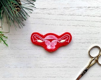 Uterus Magnet | Embroidered Magnet | Midwife Gift | Doula Gift | Handmade Embroidery Art | Uterus Art | Abortion Rights | Valentines Gift