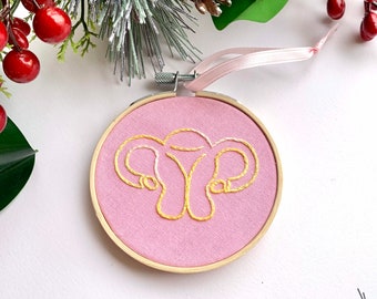 Feminist Embroidery Hoop | Mini Embroidery Hoop Ornament | Doula Gift | Fertility Nurse Gift | Uterus Ornament | My Body My Choice