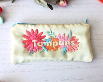 Tampon Storage Bag | Embroidered Pouch | Hand Embroidery Art | Embroidered Coin Purse | Art Supply Bag | Gift for Hanukkah | Christmas Gift