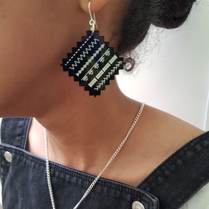 Machine Stitch Swatch Earrings - laser cut acrylic