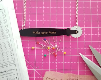 Tracing Wheel Necklace - laser cut acrylic necklace