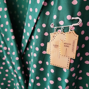 Pattern Pieces Brooch - laser cut acrylic