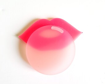 Bubble Gum Lips Brooch  - laser cut acrylic